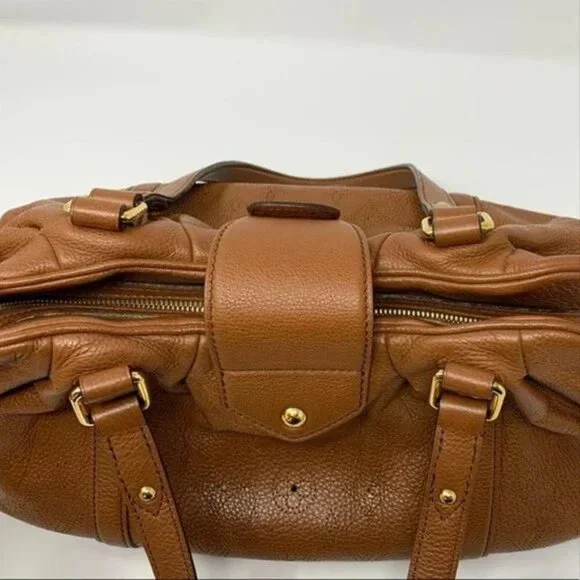 Authentic Louis Vuitton Lunar Pm Cognac Brown Mahina Leather Shoulder Bag - Picture 11 of 12